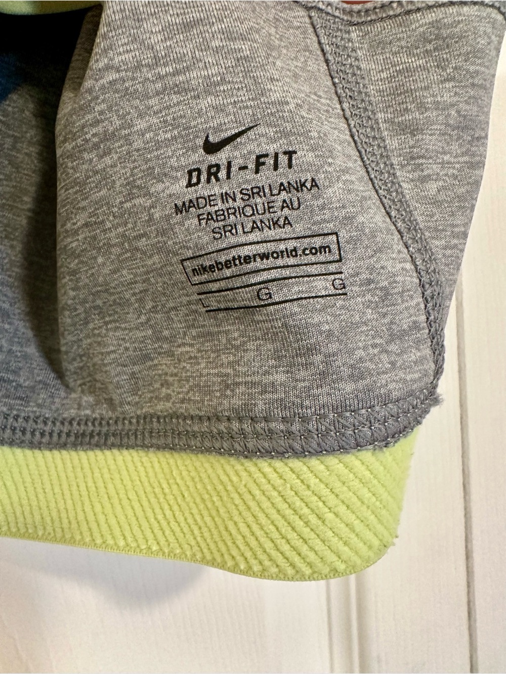 Nike Gray Sports Bra with Neon Yellow Accent - Picture 4 of 4